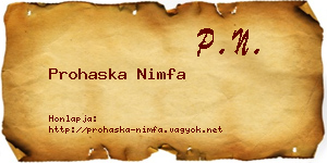Prohaska Nimfa névjegykártya